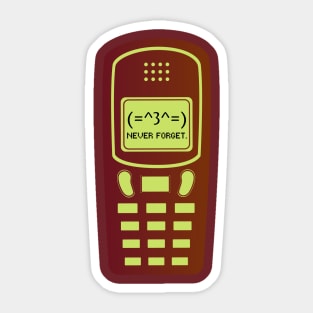 NEVER FORGET 90s RETRO VINTAGE MOBILE CELLPHONE Sticker